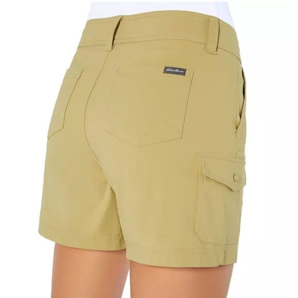 Eddie Bauer Ladies Cargo Pocket Shorts Khaki Size 12 NWT - Picture 2 of 11